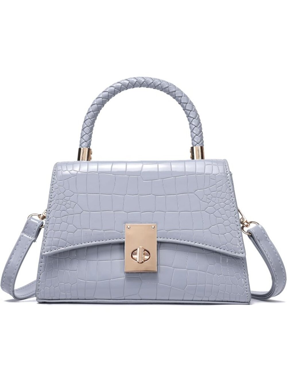Women's Silvery Small Crossbody Bag Mini Satchel Cute Shoulder Purse Bag